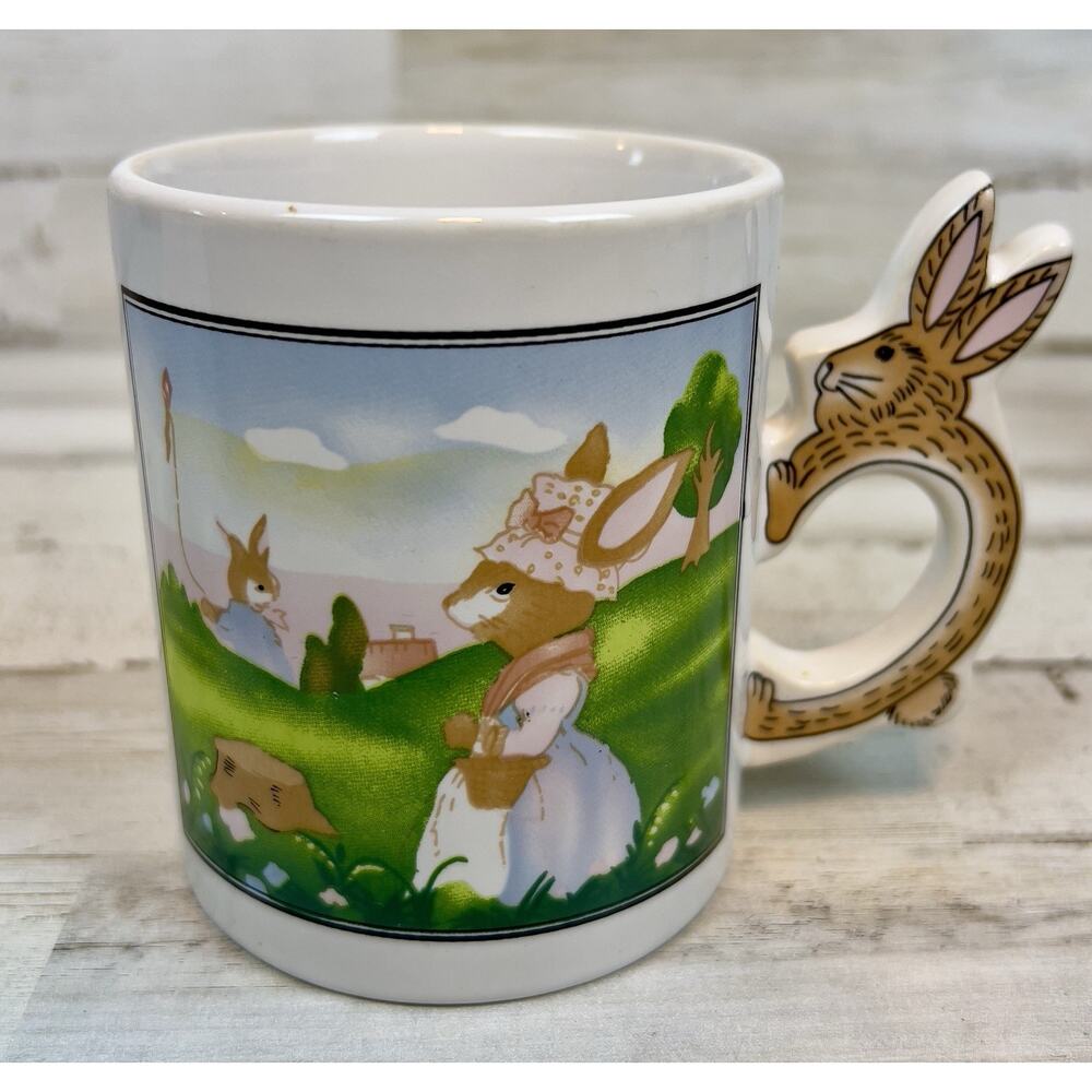 Vintage Peter Rabbit Coffee Mugs Set of 4 Artmark Bunny Handles Beatrix Potter - Picture 4 of 9